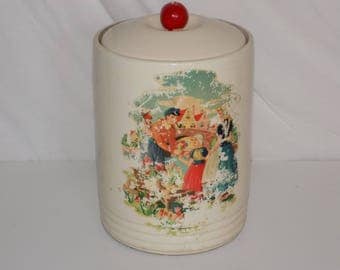 Vintage Ceramic Cookie Jar Canister Dutch Holland Picture