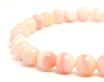 6mm Peruvian Pink Opal Beaded Bracelet