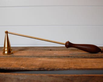 Brass Snuffer with Wood Handle