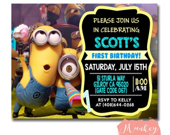 MINION BIRTHDAY Invitation, Minion Birthday, Minion Party Invitation, Minion Birthday Party, Printable Minion Invitation