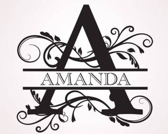 SALE - Split monogram letters, svg cut files, digital svg letters, cutting file, svg font, cricut maschine, dxf, silhouette INSTANT DOWNLOAD