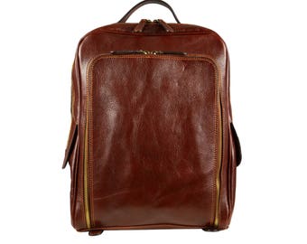 Genuine Leather Backpack,Brown Leather Backpack,Womens Backpack,Mens Backpack,Unisex Backpack,backpack,Leather backpack-The Sun Also Rises