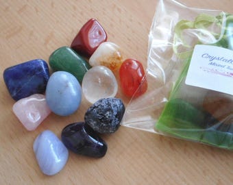 Mixed Tumbled Stones - 11 Healing Crystals/Tumbled Stones 15mm-20mm - Nice Selection