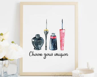 Wakeup and Makeup Printable Beauty Room Decor Makeup
