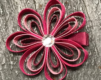 Hair Clip Ribbon Sculpture Headband Bow Flower Pansy