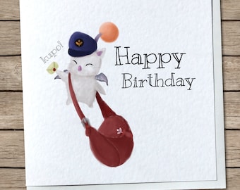 Delivery Moogle Birthday Card - Final Fantasy Themed
