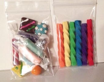 Set of Two Candy Snacks for American girls and their 18 inch dolls. Doll candy, food, polymer clay food