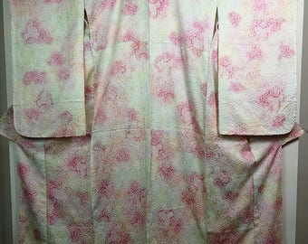 Pastel shibori Furisode Traditional Japanese kimono
