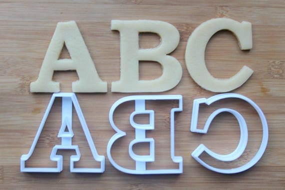 Alphabet 26 Letters Cookie Cutters 3D Printed Full Set