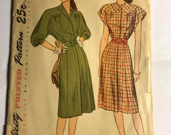 Late 1940s Simplicity Dress Pattern in Two Styles, B36