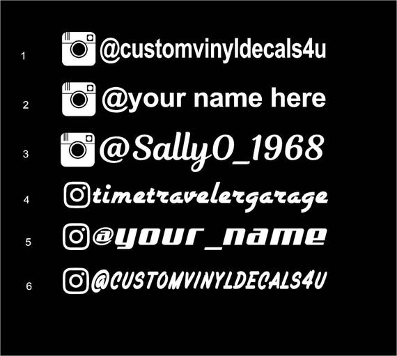Instagram Names decal Instagram decal Custom vinyl decal Car