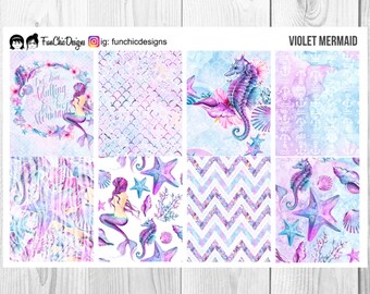 Violet Mermaid Weekly Planner Kit