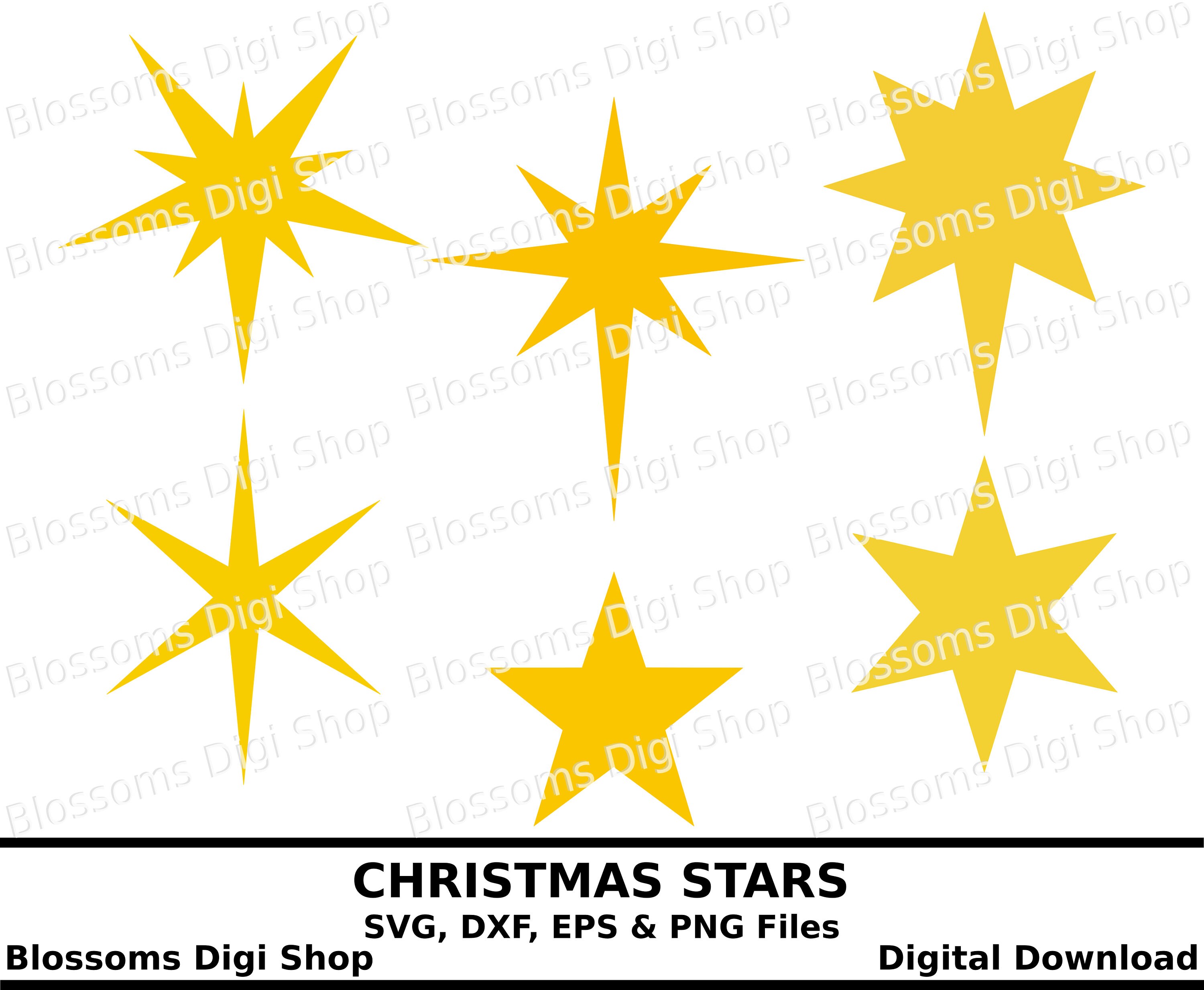 Download Christmas stars svg, digital download, star template, star ...