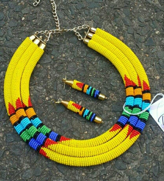 African necklace Zulu necklace Maasai Beaded