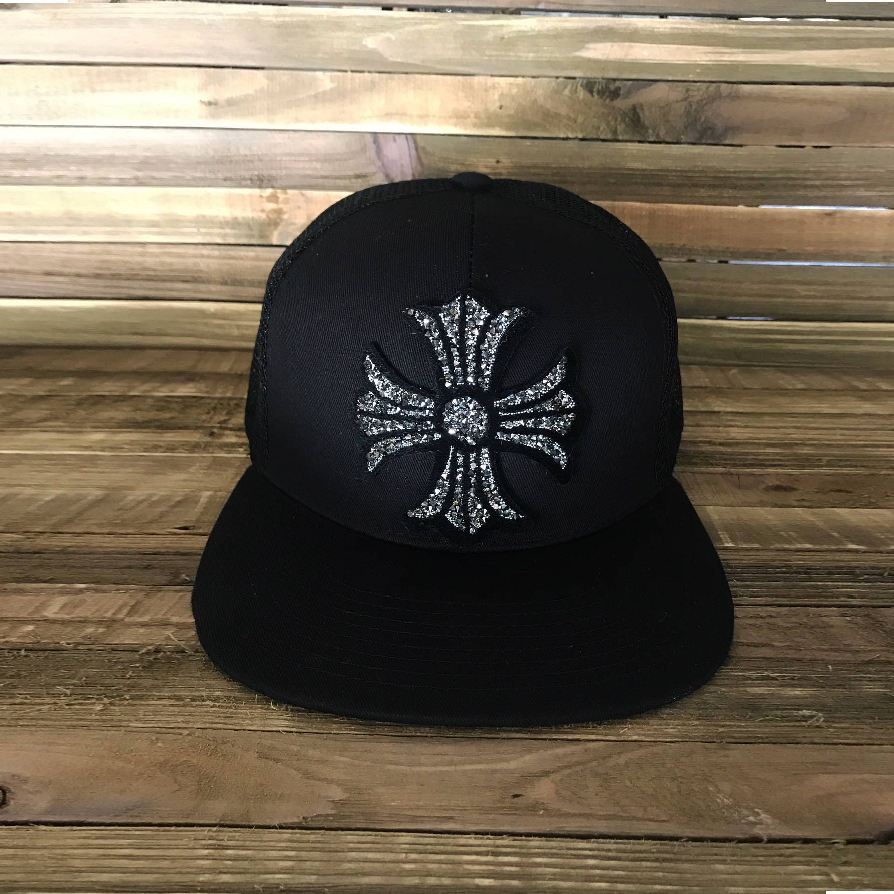 Women's Flat Bill Trucker Hat Black Flat Bill Hats Black