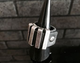 Leather Ring Unique Ring - The "Striped" leather ring - new style of leather rings