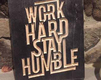 Motivational Carved Typography Sign