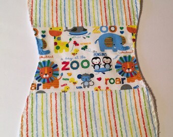 A Day at the Zoo Flannel/Terry Cloth Burp Cloths (Set of 3)