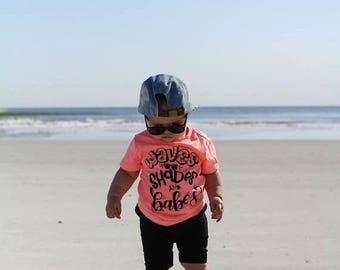 25% Off Christmas in July waves shades and babes, boys graphic tee, beach please, clothes for boys, toddler boy shirt, beach shirt, summer t