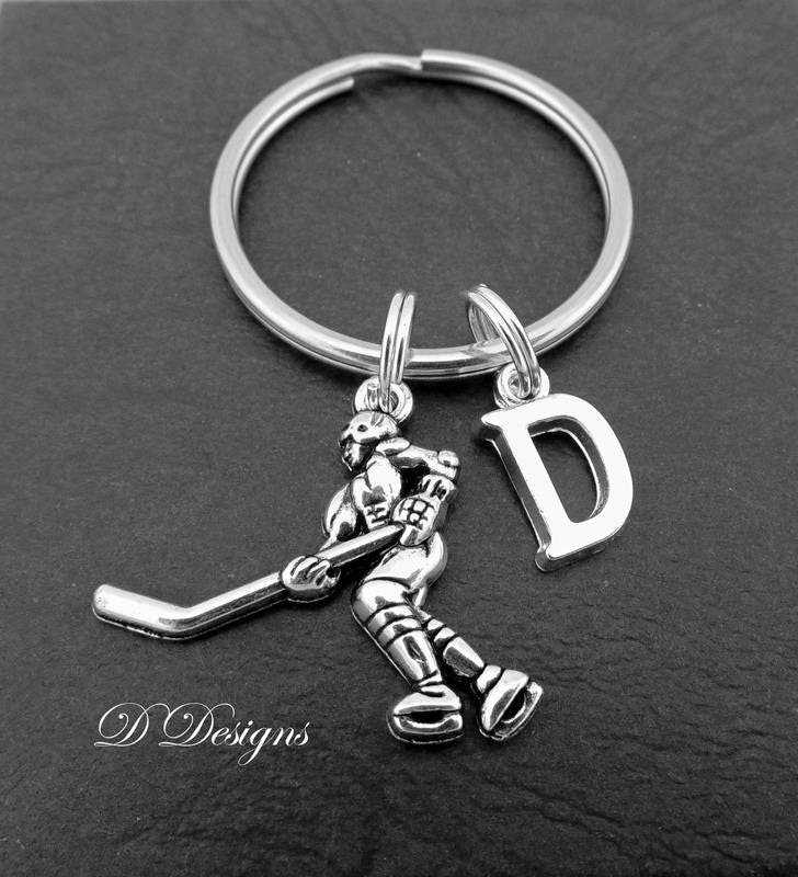 Ice Hockey KeyChain Ice Hockey KeyRing Sporty Key Chain