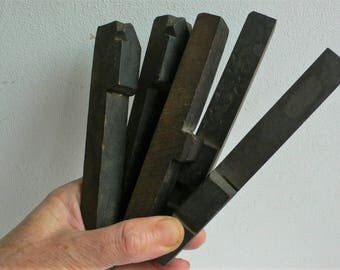 HUGE Antique Letterpress printers Wood Type - over 5-5/8ths to 6 inches Letterpress Printing Blocks Punctuation Marks etc Typography Type