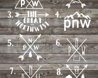 Vinyl Decal | Pnw Decal | Northwest decal | Pacific Northwest | travel decal | outdoors decal | yeti cooler decal | laptop decal | car decal