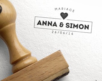 Custom wedding stamp industrial - Vintage wedding