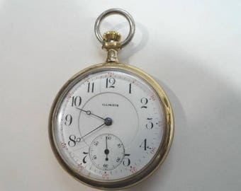1906 Illinois Pocket Watch 17 Jewel 16 Size 50mm Running