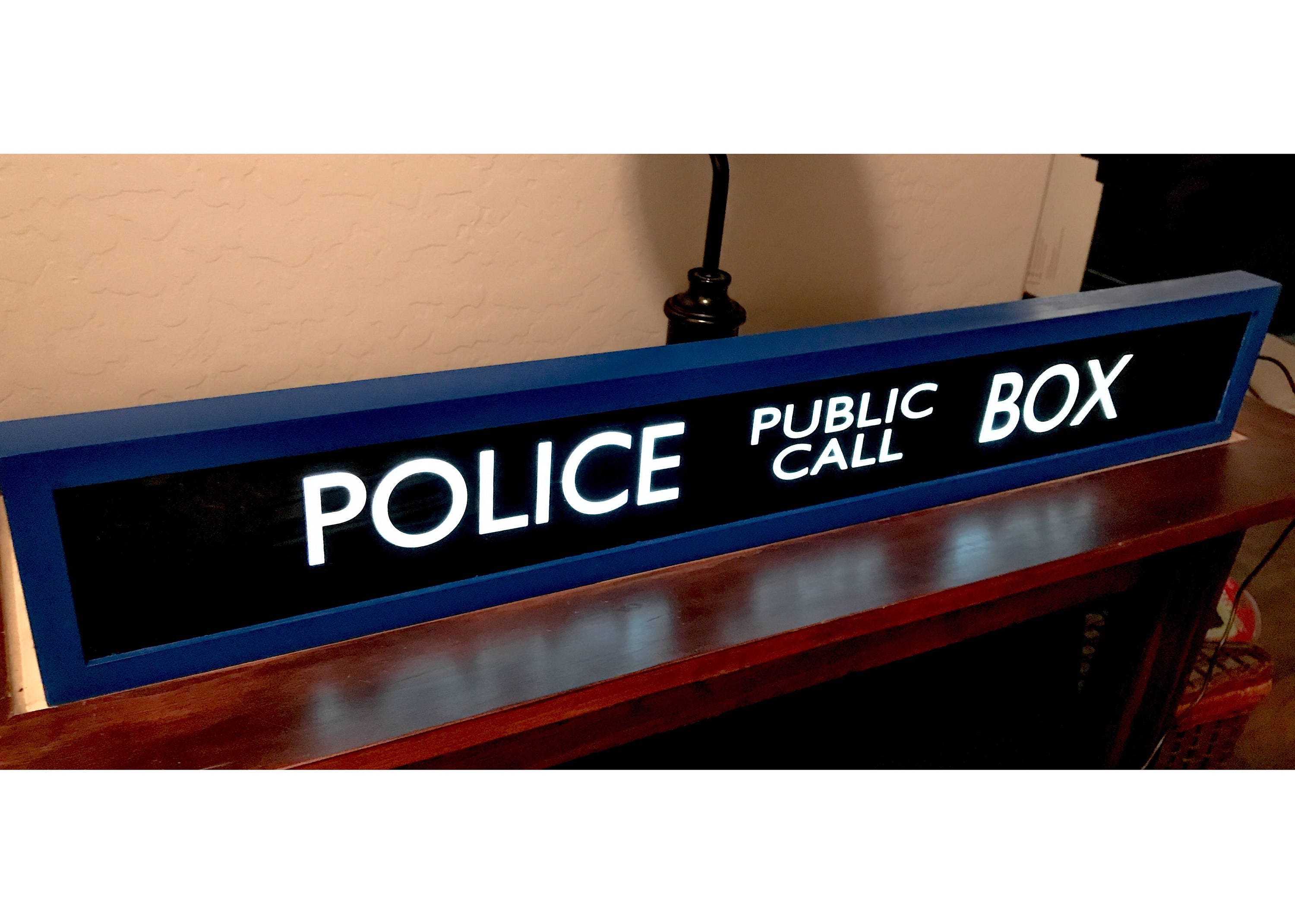 Police Public Call Box TARDIS Lighted Sign Doctor Who