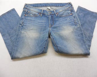 Womens Lucky Brand Distressed Medium Wash Denim Ankle Jeans Capri's Size 6 / 28