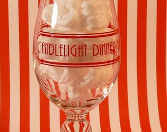Candlelight Dinner Playhouse Forum Theatre Rare Vintage Souvenir GLASS Summit Illinois LOST CHICAGO