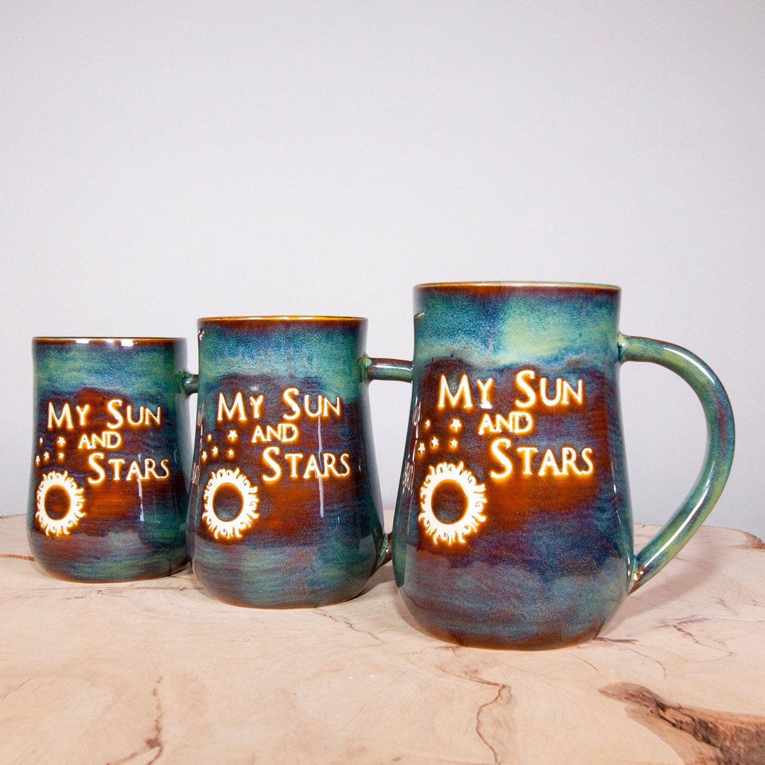 Blue Wave Handmade Coffee Pottery Mug Large Handmade mug