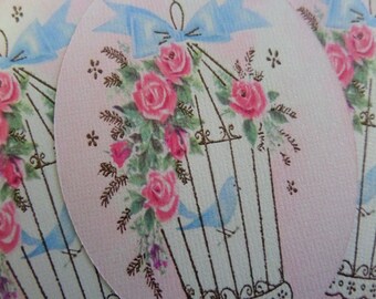BIRD CAGE TAGS • Floral Tags • Handmade Tags • Glamour Gift Tag • Ribbon Tag • Cameo Tag • The Whiskered Kitten • Bridesmaid & Bridal Tags