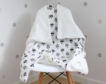 Certified Oeko-Tex100 cotton - a great baby blanket/plaid lined with thick and soft panda Microfiber fleece