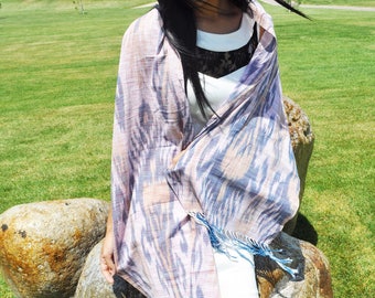 Soft ikat scarf. Uzbek scarf