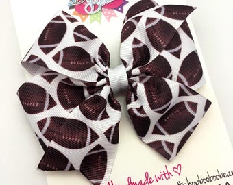 Football Hair Bow, Football Bows, Football Hair Clips, Football Baby, Football Baby Bows, Football Girl, Sports Bows, Pinwheel Bows