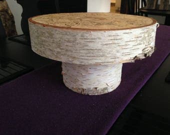 9.5" Wood Cake Stand , Wedding Cake Stand , Birch Cake Stand , Centerpiece