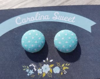 Blue polka dot earrings