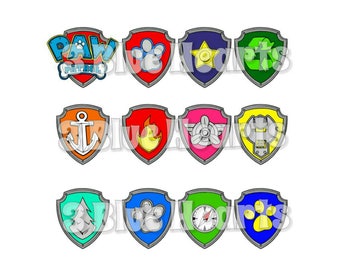 Paw Patrol Badges svg studio dxf pdf jpg png