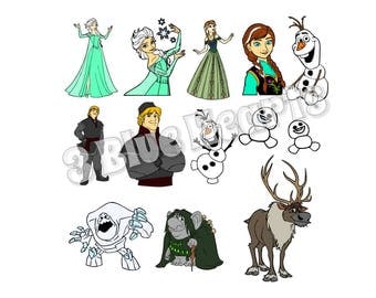 Frozen Svg studio dxf pdf jpg png