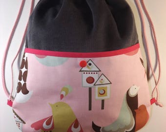 Backpack native customizable for girl with big pocket outside