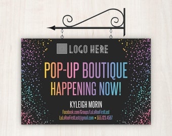 Yard Sign / Pop-Up Boutique Yard Sign / Home Office Approved / 18x12 Personalized, Digital Sign / Fashion Consultants, Retailers
