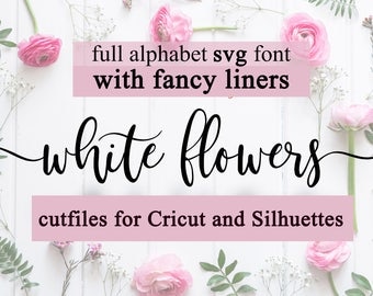 svg font Cricut Silhouette Digital Full Alphabet SVG DXF EPS Font swirly swashes Instant Download Script clean cutting digital file