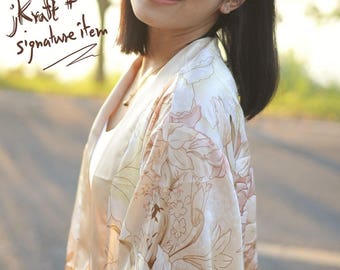 purple trim rosegoldrobe,gold,dusty rose,blush,lily floral,champagne gold bridesmaid kimono robe,floral satin robe,bridesmaid bath robe,gift