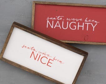 Naughty or nice sign | Etsy