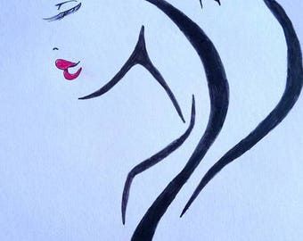 woman abstract designs
