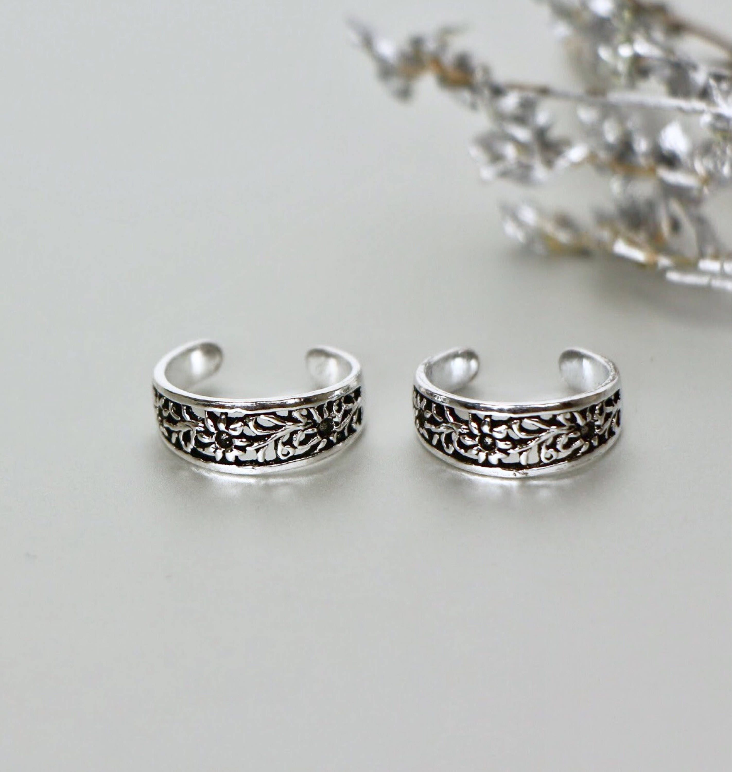 Filigreed Toe Ring Set Oxidized Silver Toe Ring BohoToe