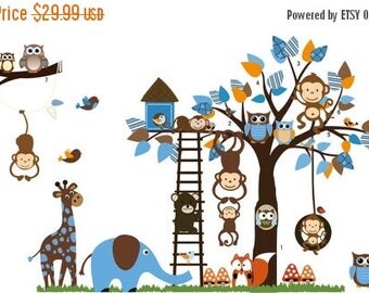 Limited Time Sale Jungle Decals, Jungle Wall Decals, Jungle Stickers, Jungle Animal Decals, Nursery Decal Sticker, Room Decal Sticker