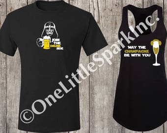Epcot food and wine shirt / disney drinking shirt disney star wars drinking / star wars couple food and wine darth vader drinking bar tours