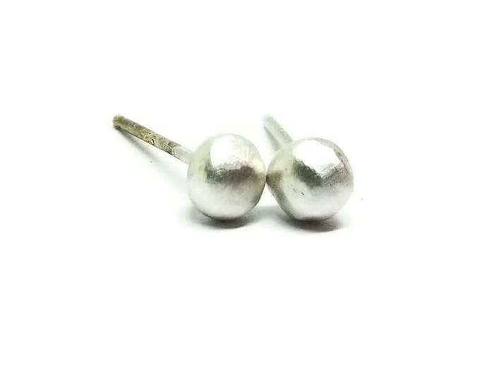 Sterling Silver Ball Earrings, Silver Ball Post Earrings, Handmade Sterling Silver Stud Earrings, Unique Birthday Gift, Gift for Her
